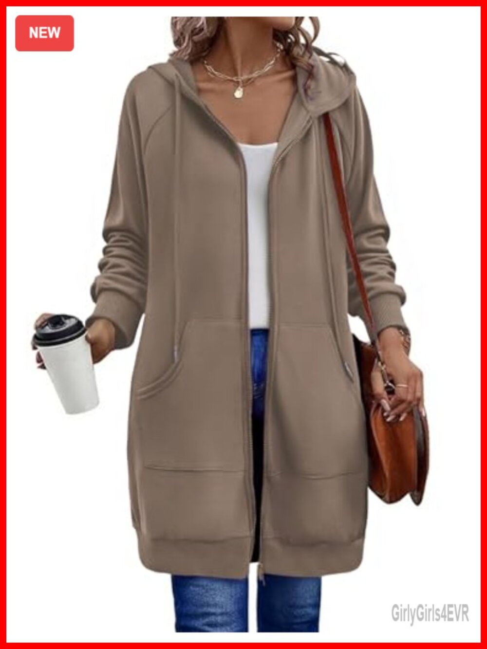 Zeagoo Women's Zip Up Hoodie Long Sleeve Tunic Sweatshirt Oversized